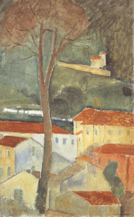 Amedeo Modigliani Landscape at Cagnes (mk39) France oil painting art
